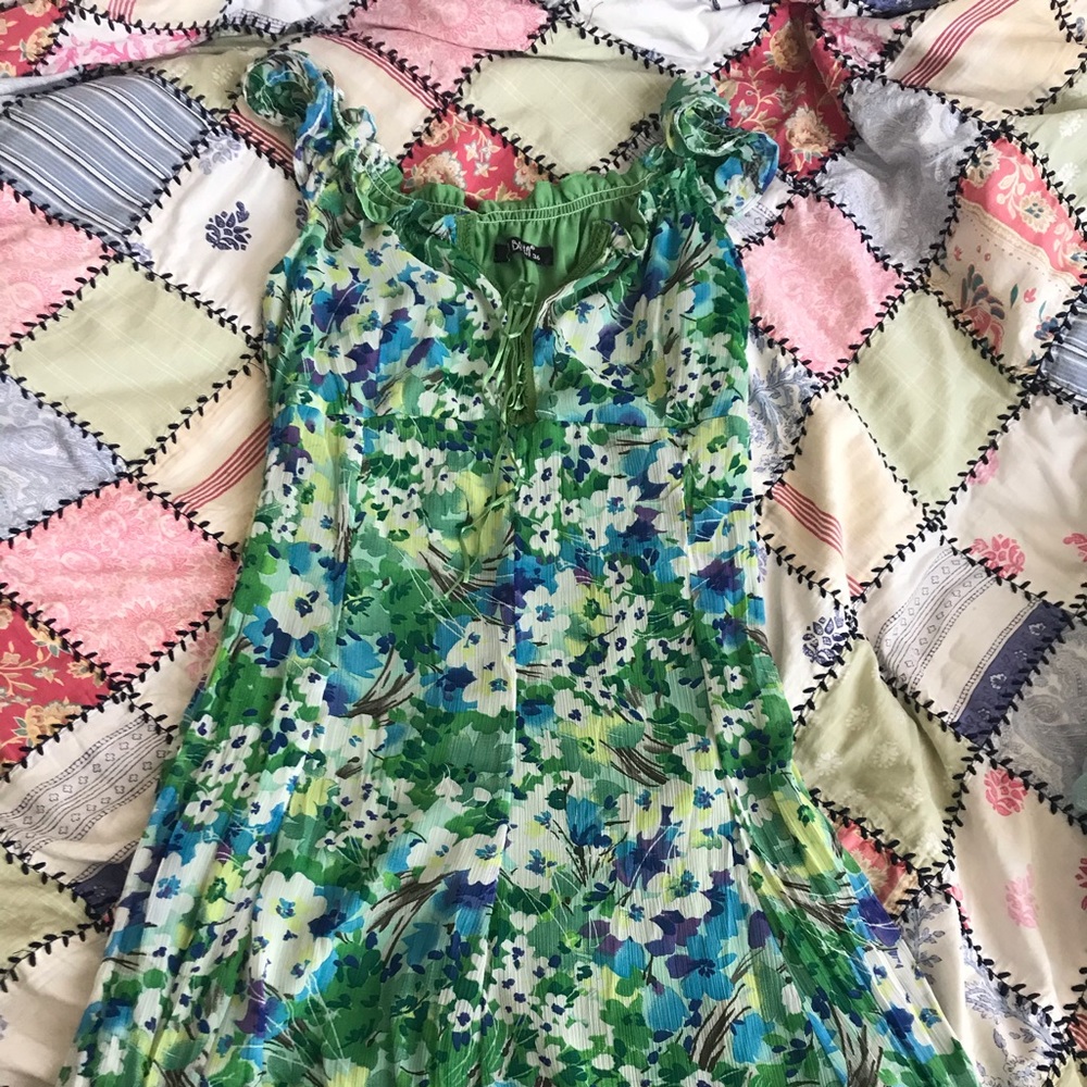 Lime Green Floral Dress